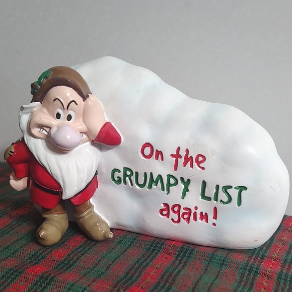 Disney Other - On the GRUMPY LIST again! Snow White Garden Rock by Disney Snowbank Decor